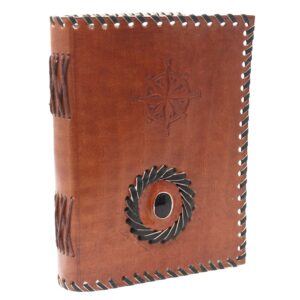Leather Black onyx & Compas Notebook (7×5″) | www.artisan-gifts.co.uk 1