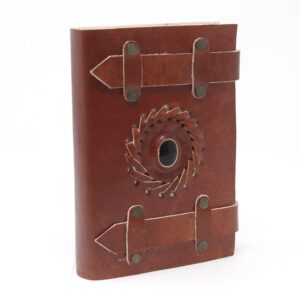 Leather Black Onyx with Belts Notebook (6×4″) | www.artisan-gifts.co.uk 1