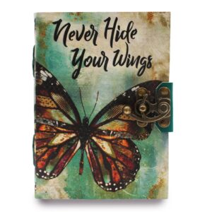 Leather “Never Hide Your Wings” Deckle-edge Notebook (7×5″) | www.artisan-gifts.co.uk 1