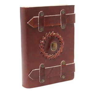 Leather Tigereye with Belts Notebook (6×4″) | www.artisan-gifts.co.uk 1