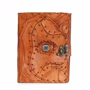Light Brown Tan Book – Evil Eye Decor – 160 Deckle Edges Pages – 17×12.5cm | www.artisan-gifts.co.uk 1
