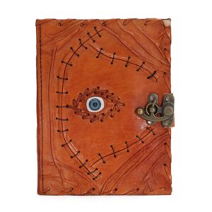 Light Brown Tan Book – Evil Eye Decor – 160 Deckle Edges Pages – 20x15cm | www.artisan-gifts.co.uk 1