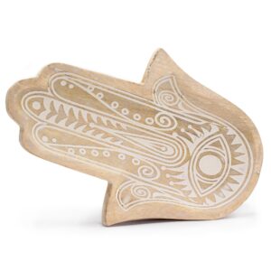 Long Tray 30×20.5×2.5cm – Hamsa Whitewash | www.artisan-gifts.co.uk