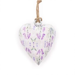 Lrg Decor Wood Heart –  Lavender | www.artisan-gifts.co.uk 1