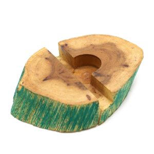 Lrg Gamal Wood Phone Holder – Greenwash | www.artisan-gifts.co.uk 1