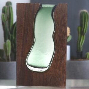 Lrg Glass Vase/Terrarium inside Dark Tung Wood | www.artisan-gifts.co.uk 1