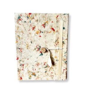 Lrg Lokta Mixed Colour Cotton Notebook (21x15cm) – 45 leafs – inc bookmark | www.artisan-gifts.co.uk
