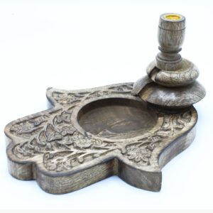 Lrg Mango Wood Backflow Burner – Hamsa | www.artisan-gifts.co.uk
