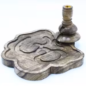 Lrg Mango Wood Backflow Burner – Ohm | www.artisan-gifts.co.uk