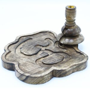 Lrg Mango Wood Backflow Burner – Ohm | www.artisan-gifts.co.uk