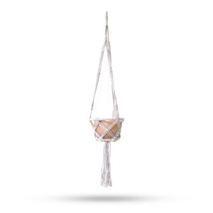 Macrame Hooped Pot Holder Small – Natural – 16cm Hoop | www.artisan-gifts.co.uk