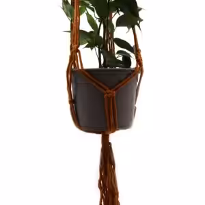 Macrame Pot Holder Classic – Chocolate Med Pot | www.artisan-gifts.co.uk 1