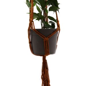 Macrame Pot Holder Classic – Chocolate Med Pot | www.artisan-gifts.co.uk 1