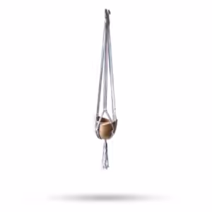 Macrame Pot Holder Classic – Pastal Tones Bathroom Med Pot | www.artisan-gifts.co.uk