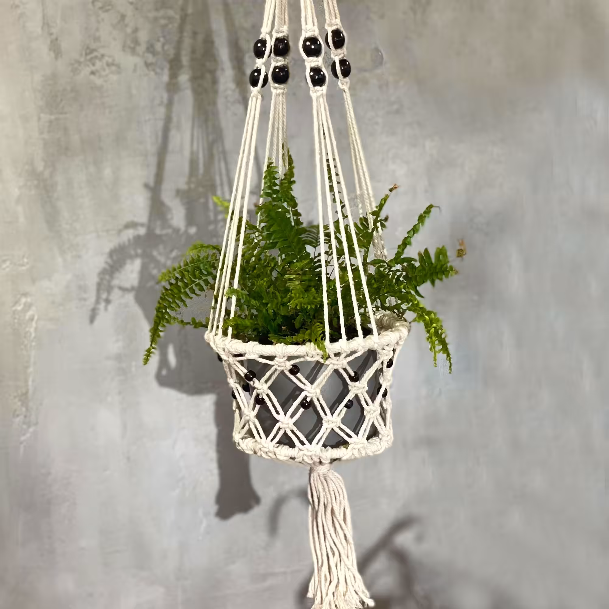 Macrame Pot Holder – Lrg Single Beaded | www.artisan-gifts.co.uk 10 Macrame Pot Holder – Lrg Single Beaded | www.artisan-gifts.co.uk 9