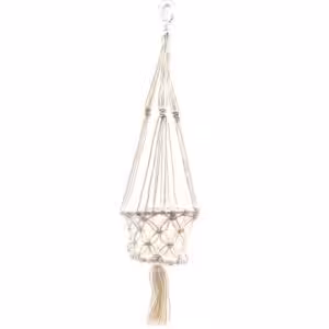 Macrame Pot Holder – Single Small Pot | www.artisan-gifts.co.uk 1
