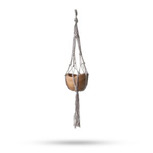 Macrame Small Drop Pot Holder – Beige – 75cm | www.artisan-gifts.co.uk 1