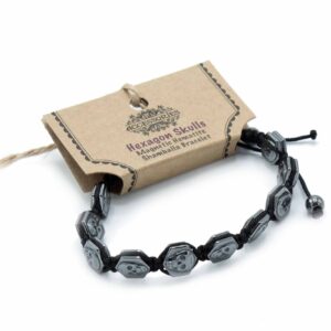 Magnetic Hematite Shamballa Bracelet –  Hexagon Skulls | www.artisan-gifts.co.uk 1