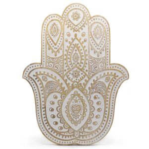 Mango Wood Hamsa Wall Plaque – Whitewash | www.artisan-gifts.co.uk 1