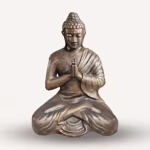 Med Large Antique Gold Praying Buddha Statue – 1.2m Tall | www.artisan-gifts.co.uk