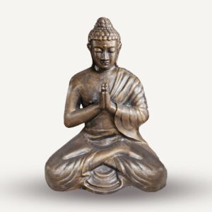 Med Large Antique Gold Praying Buddha Statue – 1.2m Tall | www.artisan-gifts.co.uk