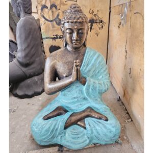 Med Large Turquoise & Gold Praying Buddha Statue – 1.2m Tall | www.artisan-gifts.co.uk 1