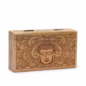 Med Square Box 17x10x4.2cm – Buddha Face Black Engraved | www.artisan-gifts.co.uk