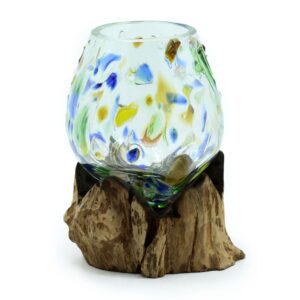 Molten Coloured Glass on Wood – Medium Bowl | www.artisan-gifts.co.uk 1