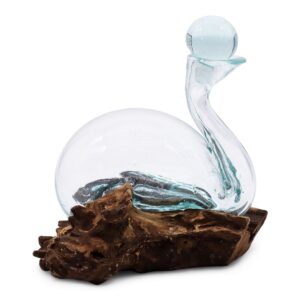 Molten Glass Duck Decanter on Wood with Stopper 19cm | www.artisan-gifts.co.uk 1