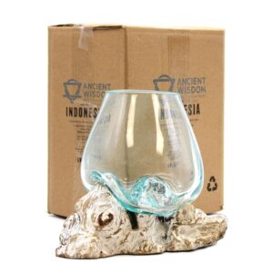 Molten Glass on Whitewash Wood – Large Bowl | www.artisan-gifts.co.uk 1