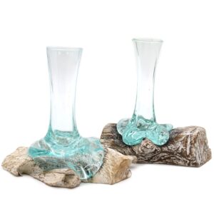 Molten Glass on Whitewash Wood – Vase – Small | www.artisan-gifts.co.uk 1