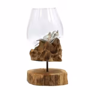 Molten Glass on Wood with Stand – Large Bowl | www.artisan-gifts.co.uk 1