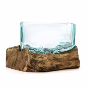 Molten Glass Tank on Wood with Stand – Medium Bowl | www.artisan-gifts.co.uk 1