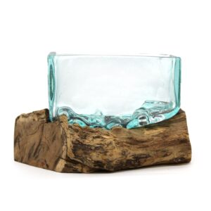 Molten Glass Tank on Wood with Stand – Medium Bowl | www.artisan-gifts.co.uk 1