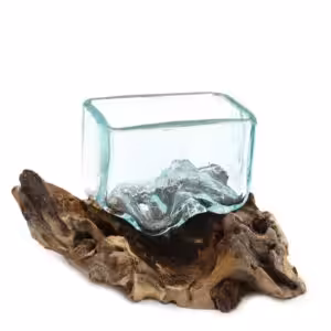 Molten Glass Tank on Wood with Stand – Small Bowl | www.artisan-gifts.co.uk 1