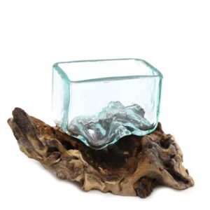 Molten Glass Tank on Wood with Stand – Small Bowl | www.artisan-gifts.co.uk 1