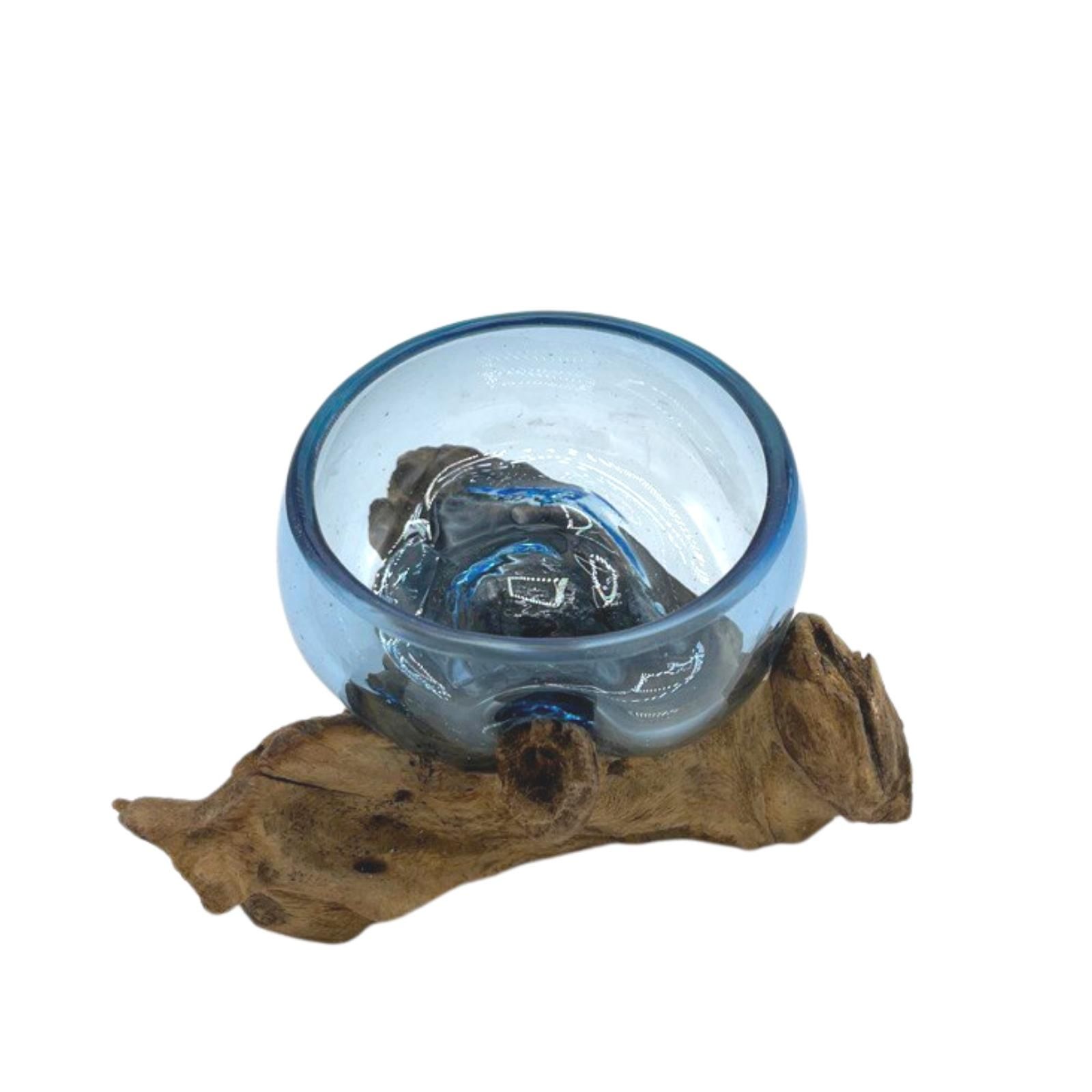 Molton Glass Mini Blue Bowl on Wood | www.artisan-gifts.co.uk 5 Molton Glass Mini Blue Bowl on Wood | www.artisan-gifts.co.uk 4