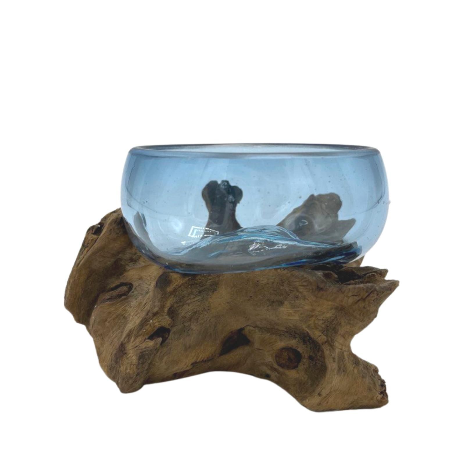Molton Glass Mini Blue Bowl on Wood | www.artisan-gifts.co.uk 3 Molton Glass Mini Blue Bowl on Wood | www.artisan-gifts.co.uk 2