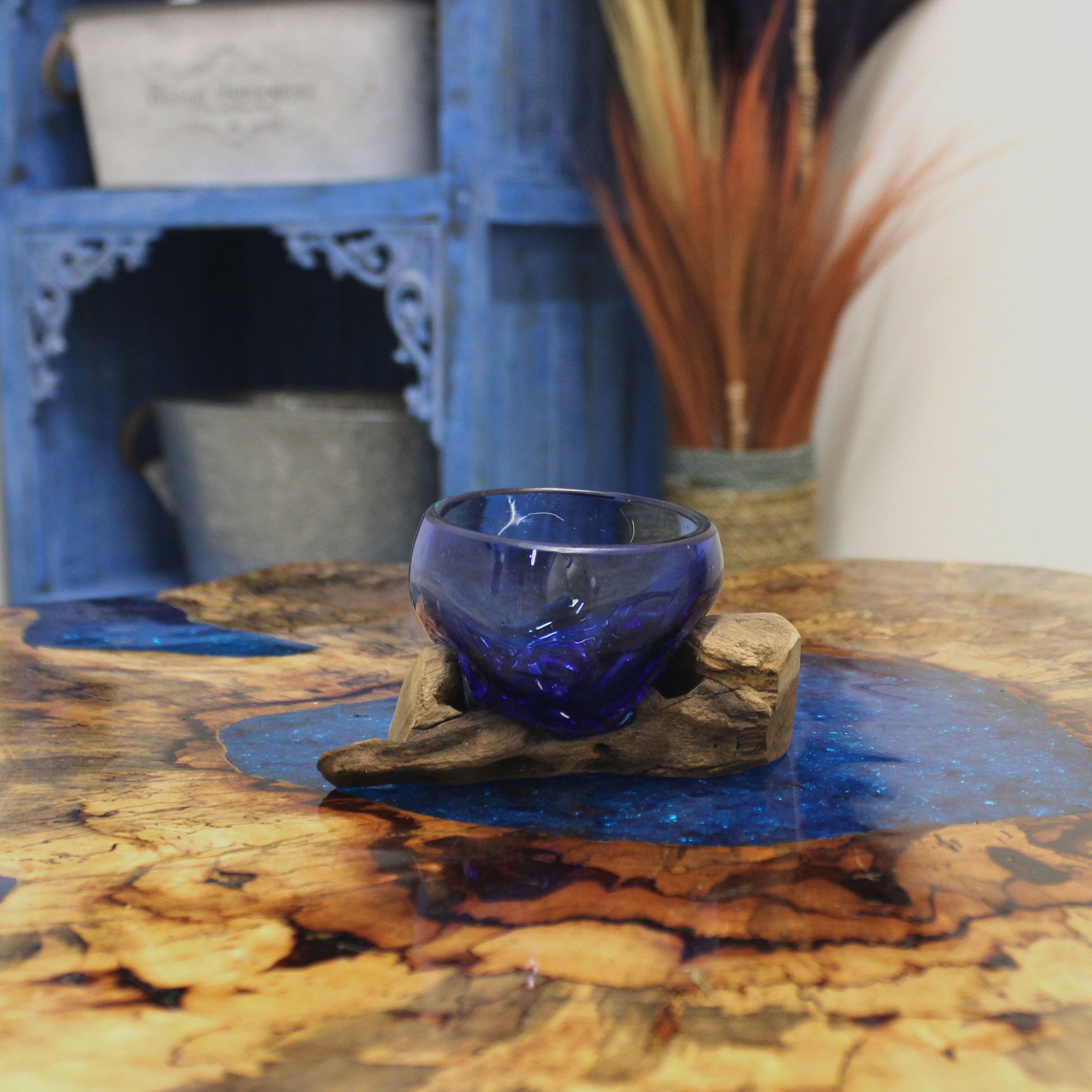 Molton Glass Mini Blue Bowl on Wood | www.artisan-gifts.co.uk 9 Molton Glass Mini Blue Bowl on Wood | www.artisan-gifts.co.uk 8