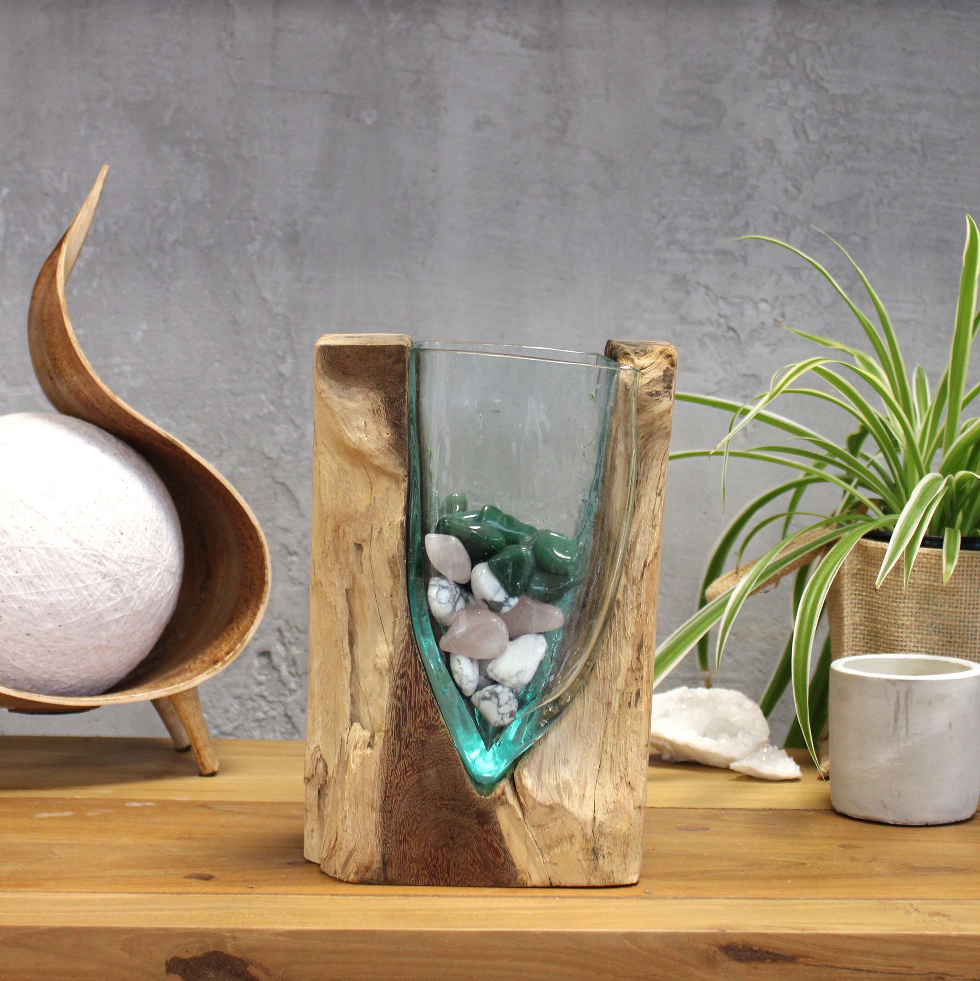 Molton Glass V-shaped Art Vase on Wood | www.artisan-gifts.co.uk 3 Molton Glass V-shaped Art Vase on Wood | www.artisan-gifts.co.uk 2