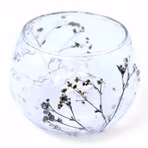 Natural Floral Glass – Bowl Candle Holder – Margarita – (8x10cm) | www.artisan-gifts.co.uk 1