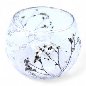 Natural Floral Glass – Bowl Candle Holder – Margarita – (8x10cm) | www.artisan-gifts.co.uk 1