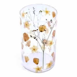 Natural Floral Glass – Tall Vase Candle Holder – Rose – (19x11cm) | www.artisan-gifts.co.uk 1
