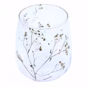 Natural Floral Glass – Vase Candle Holder – Margarita  – (12x11cm) | www.artisan-gifts.co.uk 1