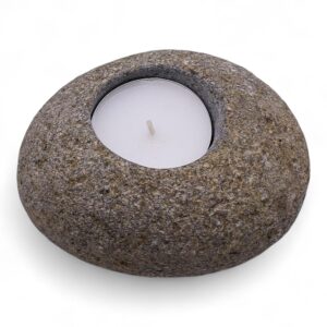 Natural Riverstone Candle Holder – Single Nightlight | www.artisan-gifts.co.uk 1
