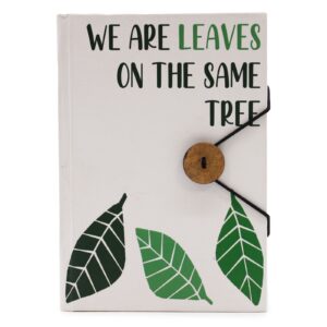 Notebook with strap – Leaves on the same tree | www.artisan-gifts.co.uk 1