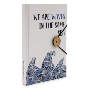 Notebook with strap – Waves in the same sea | www.artisan-gifts.co.uk 1