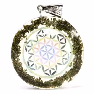 Orgonite Power Pendant – Greenstone Mandala | www.artisan-gifts.co.uk 1