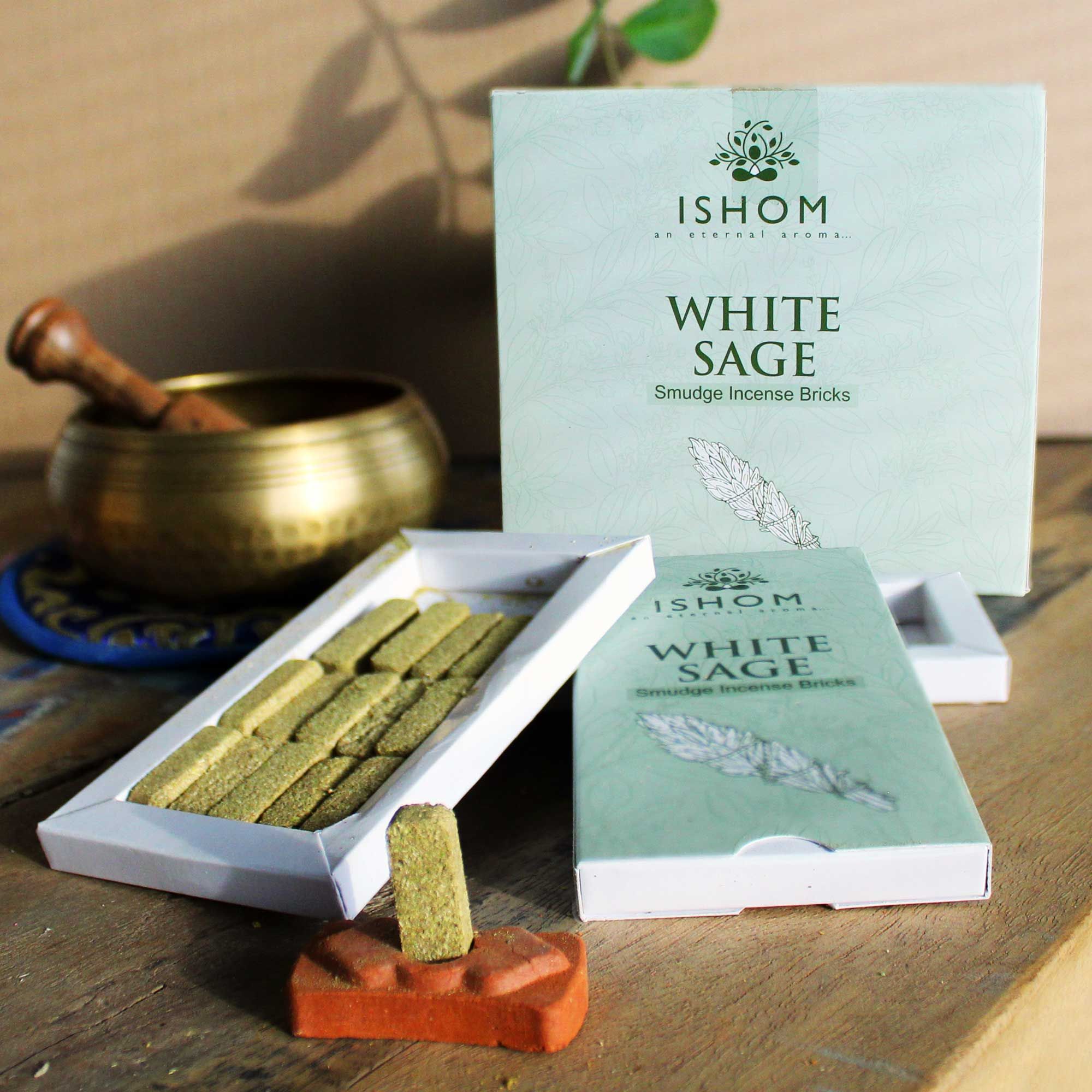 Pack of 15 Natural Incense Smudge Bricks and Burner – White Sage | www.artisan-gifts.co.uk 2 Pack of 15 Natural Incense Smudge Bricks and Burner – White Sage | www.artisan-gifts.co.uk 1