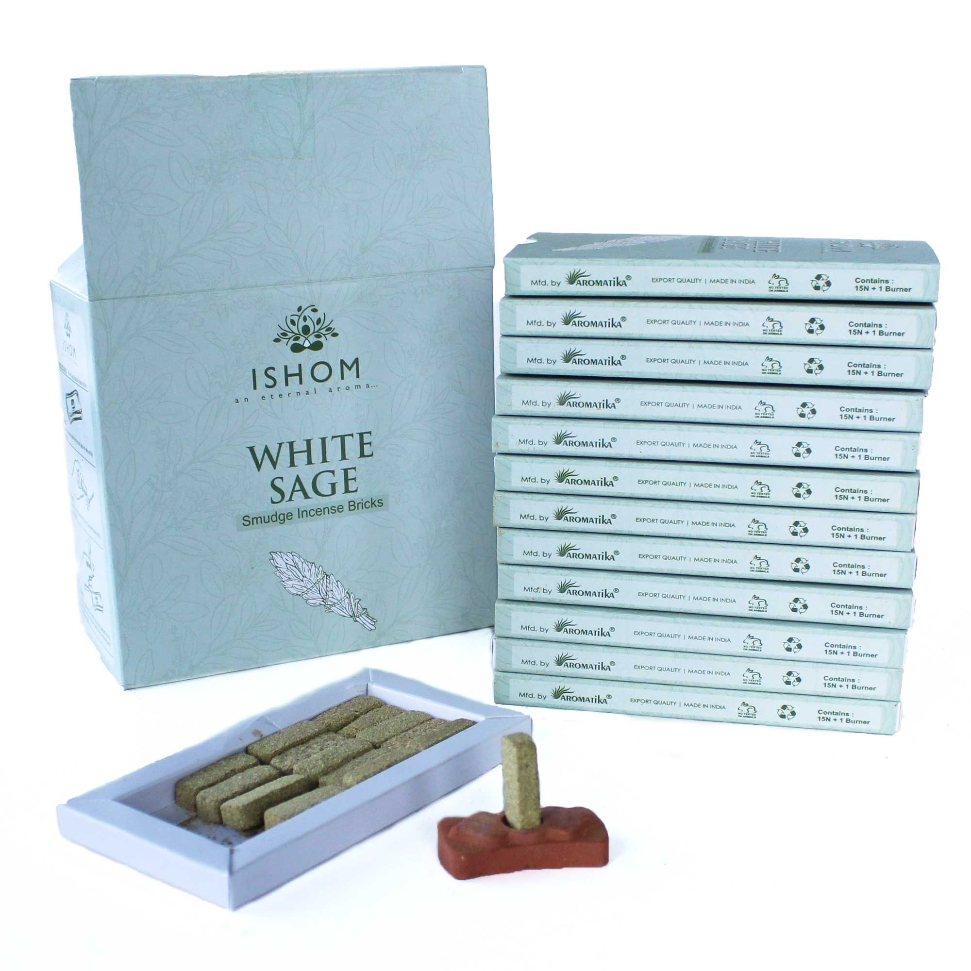 Pack of 15 Natural Incense Smudge Bricks and Burner – White Sage | www.artisan-gifts.co.uk 3 Pack of 15 Natural Incense Smudge Bricks and Burner – White Sage | www.artisan-gifts.co.uk 2